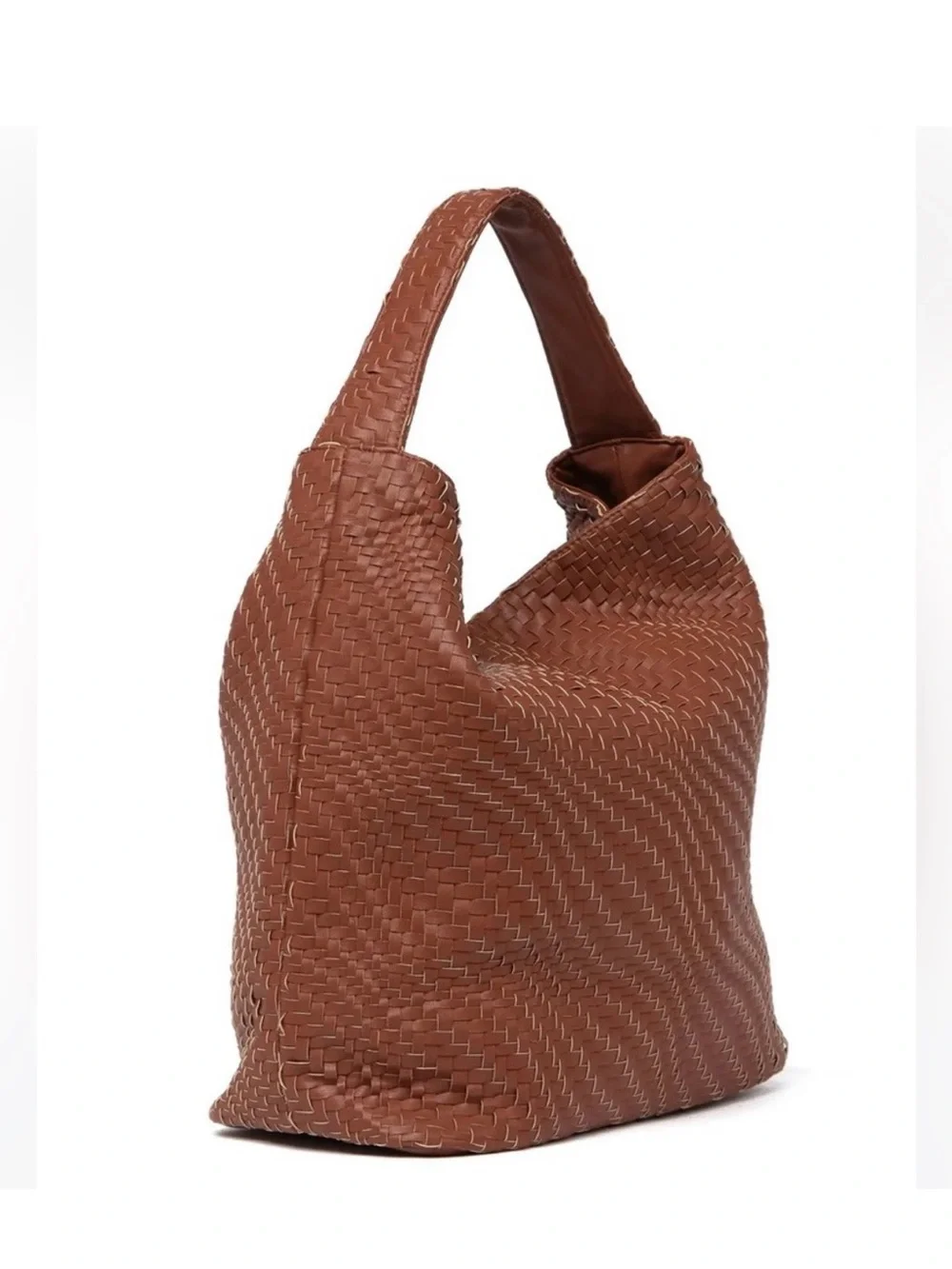 NWT Deux Lux Woven Hobo Bag - Honey Brown, Vegan Leather